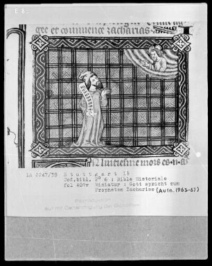 Bible Historiale — Gott spricht zu Zacharias, Folio 401verso