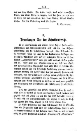 Bemerkungen über den Schreibunterricht