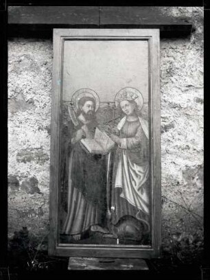 Kirche, Altarflügel, Heilige Bartholomäus und Margareta