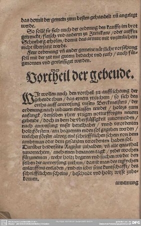 Vortheil der gebeude.