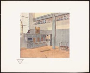 Innenraum: Perspektivische Innenansicht (aus: Moderne Bauformen. Fassaden, Interieurs, Details im Verein mit R. Beauclair, hrsg.v. M.J. Gradl, Bd. 3, 1904)