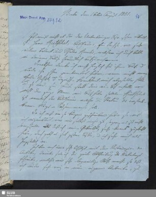 Nr. 92-101: F. Tieck an Ludwig Tieck. 1831-1839.