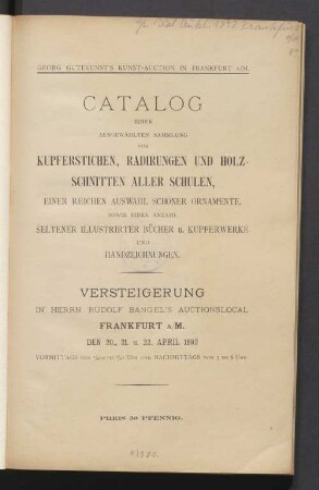 Slg. von Kupferst. Radierungen u. Holzschn. Ornamente, ill. Bücher etc. : 20.-22.4.