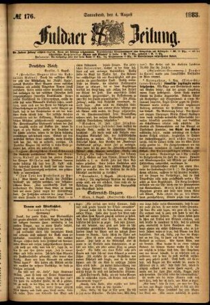 Ausgabe vom Samstag, den 04. August 1883.