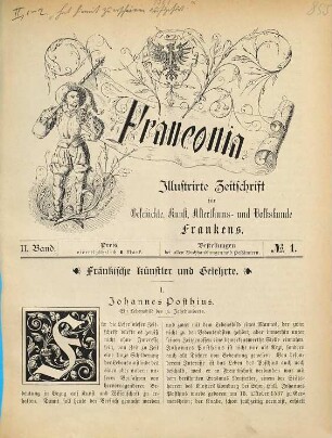 Franconia : illustrierte Zeitschrift für Geschichte, Kunst, Althertums- und Volkskunde Frankens. 2. 1883, Nr. 1 - 2
