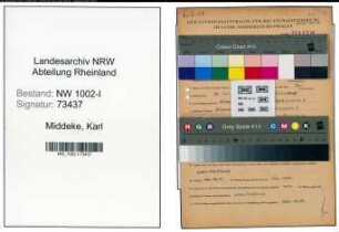 Entnazifizierung Karl Middeke , geb. 30.07.1909 (Konstrukteur)