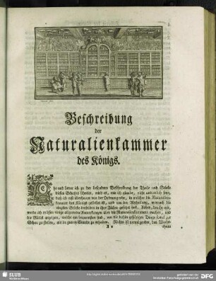 Beschreibung der Naturalienkammer des Königs