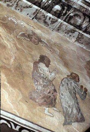 Thronender Gottvater, gerahmt von Engeln und Heiligen