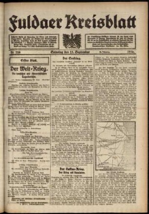 Erste Ausgabe vom Samstag, den 23. September 1916.