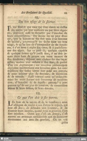 VII. Ce que l'on doit à ses parens