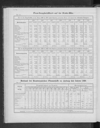 Bestand der Hamburgischen Flussschiffe zu Anfang des Jahres 1895.