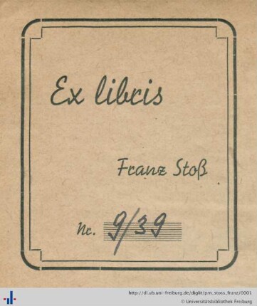 [Provenienz]: Stoss, Franz
