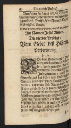 Die vierdte Predigt/ Vom Gebet deß Herrn.