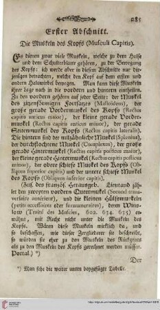 Erster Abschnitt: Die Muskeln des Kopfs (Musculi Capitis)