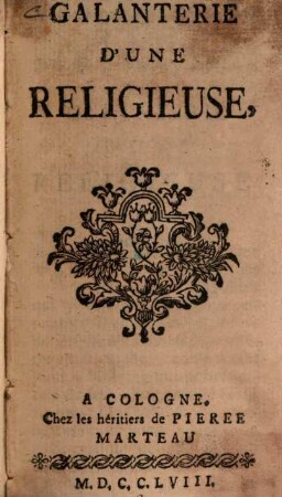 Galanterie D'Une Religieuse