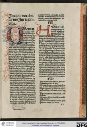 Incipit vocabularius iuris utriusque.