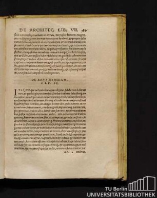 De Aqua Hymbrium. Cap. II.