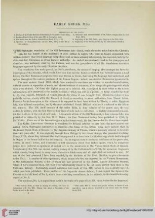 Early greek mss.