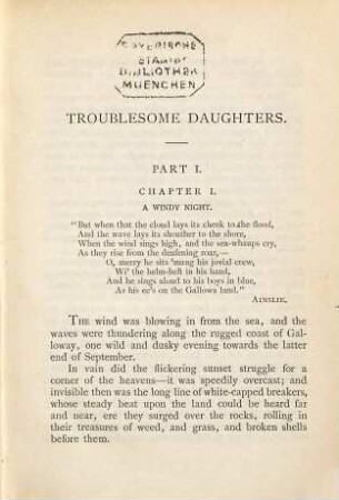 Troublesome daughters, 1