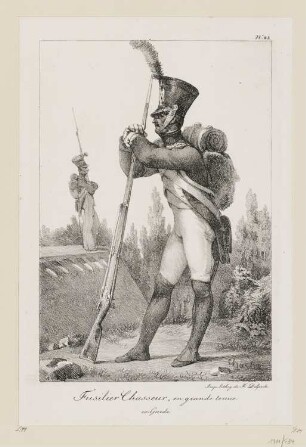 Fusilier chasseur, en grande tenue, Blatt 23 der Folge "Kostüme der Kaisergarde"