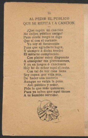 Al pedir el público que se repita la canción.