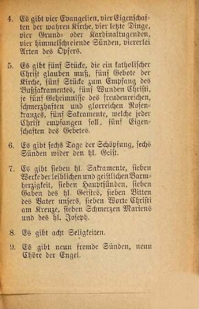 Zahlentafel zum Katechismus
