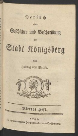 H. 4: Versuch einer Geschichte und Beschreibung der Stadt Königsberg