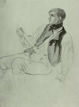 Rudernder Fährmann, Figurenstudie zum Gemälde" Überfahrt am Schreckenstein"