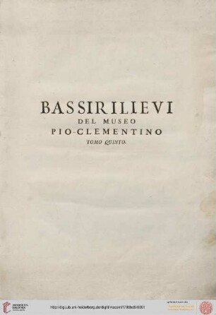 Band 5: Il Museo Pio-Clementino: Bassirilievi des Museo Pio-Clementino