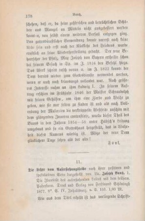 178-183 [Rezension] Bautz, Joseph, Die Lehre vom Auferstehungsleibe nach ihrer positiven und speculativen Seite dargestellt