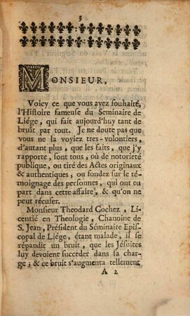 Lettre à Monsieur ...