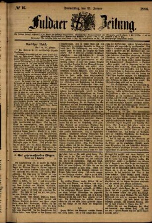 Ausgabe vom Donnerstag, den 21. Januar 1886.
