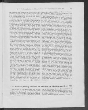 IX. Die Bevölkerung Hamburgs im Rahmen des Reichs nach der Volkszählung vom 16. Juni 1925.