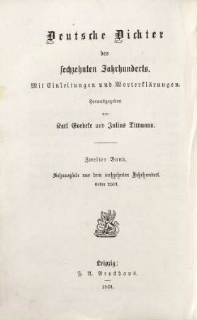 Schauspiele aus dem sechzehnten Jahrhundert, 1. Nikolaus Manuel. Paul Rebhun. Lienhart Kulman. Jakob Funkelin. Sebastian Wild. Petrus Meckel
