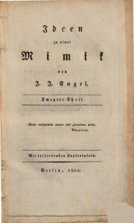 Ideen zu einer Mimik : Mit erläuternden Kupfertafeln, 2