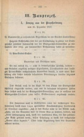 III. Bauprozeß.