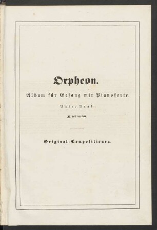 Achter Band: Orpheon