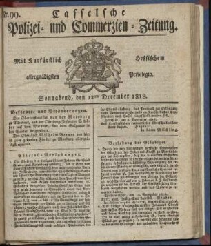Nr. 99, Sonnabend, den 12ten December 1818