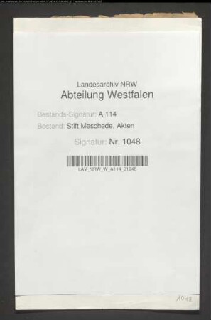 Spezifikation des Kotthofs durch Joh. Heinemann, Schulte zu Horbach, 17. Jh.