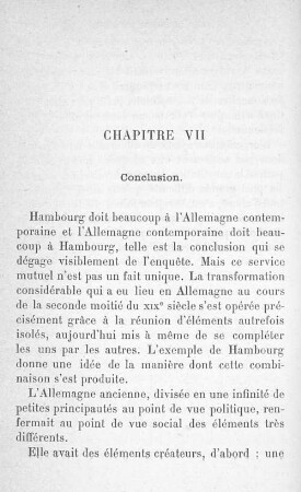 Chapitre VII Conclusion.