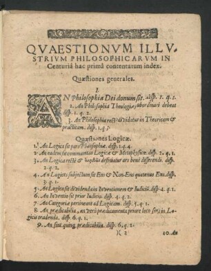 Quaestionum Illustrium Philosophicarum In Centuria ...