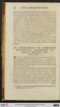 An abridgement of Anderson's commercial geography of Great-Britain and Ireland