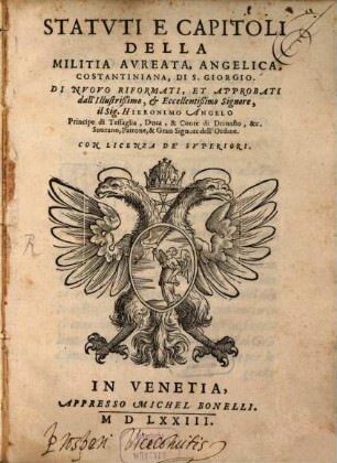 Statuti della Militia aureata