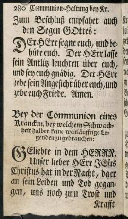 280-293, Bey der Communion eines Kranken, ...
