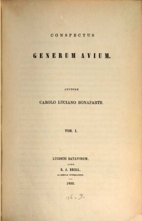 Conspectus generum avium, [1]