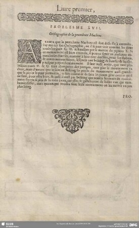 PROBLESME XVII. Orthographie de la precedente Machine.
