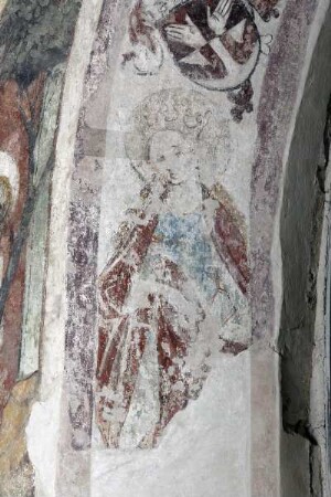 Die heilige Elisabeth und Wappen in der linken Fensterlaibung — Die heilige Elisabeth