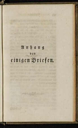 Anhang von einigen Briefen.
