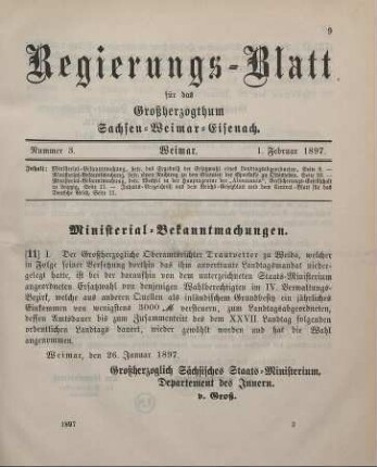 11. Ministerial-Bekanntmachung, betreffend das Ergebniß der Ersatzwahl eines Landtagsabgeordneten