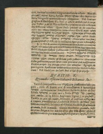 Quaestio X. Quamdiu asinam habuerit Bileamus, ib ?